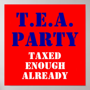 Pôster T.E.A., PARTIDO, taxado, bastante, já