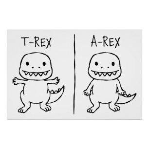 Pôster T-Pose T-Rex Sketch