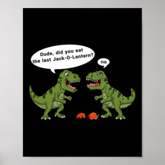 Poster T Rex Come Jack O Lantern Halloween Meninas Miúdas