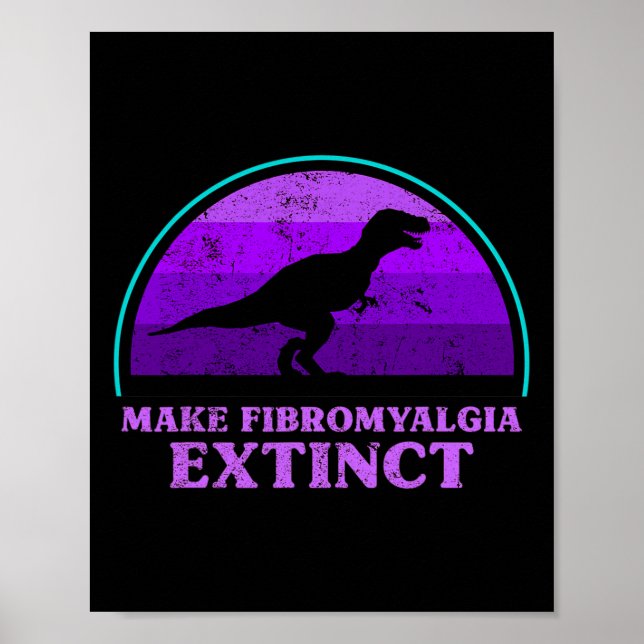Poster T Rex Dino Torna Fibromialgia Extinta Tod (Frente)