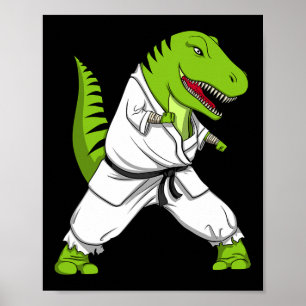 Poster T-rex Dinossaur Karate Kickboxing Artes Marciais J