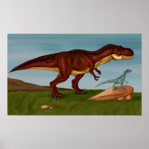 Poster T-Rex e Velociraptor