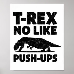 Poster T-rex engraçado não gosta de flexões Treino de din