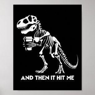 Poster T-rex Esqueleto Dinossauro Halloween Homens Mulher