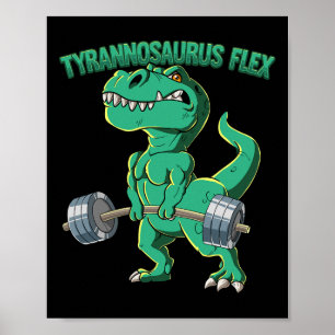Poster T-rex Ginásio Musculação Tiranossauro Flex