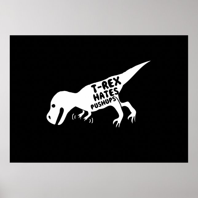 Poster T-Rex Hates Pushups (Frente)