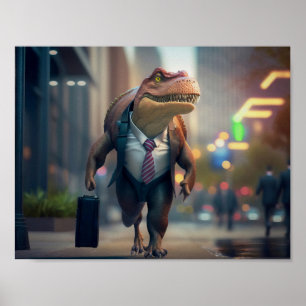 Poster T-Rex na cidade