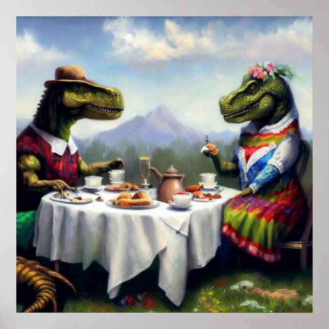 Poster T Rex Picnic (Frente)