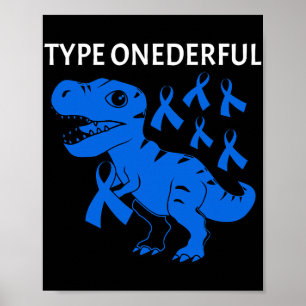 Poster T-rex Tipo Um Diabete Tipo-1 Conscientização Marav