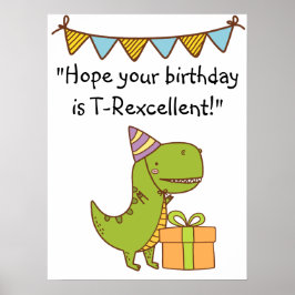 Poster T-RExcelente Aniversário