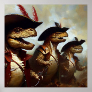 Poster T Rexs Três Mosqueteiros