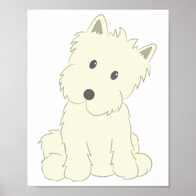Poster T-Shirt Cachorro Bonito Fluffy (Frente)