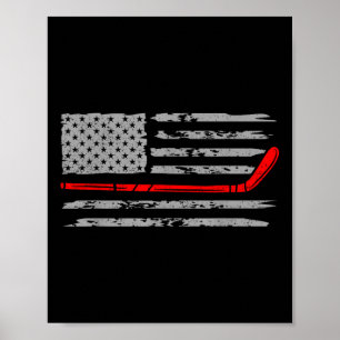 Poster T-shirt de hóquei na bandeira americana.png