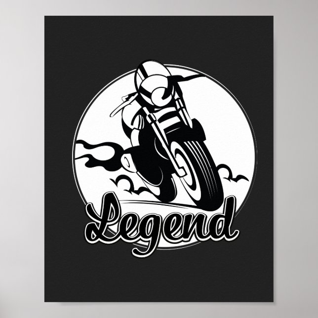 Poster T-Shirt de Motocicleta de Legenda (Frente)