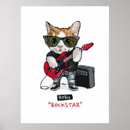 Poster T-Shirt do gatinho Rockstar