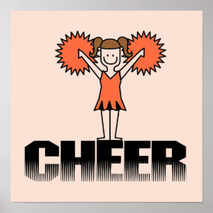 Pôster T-shirt e presentes Cheerleading alaranjados
