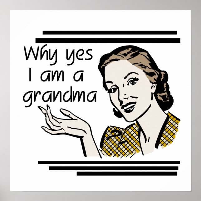 Poster T-shirt retros e presentes da avó (Frente)