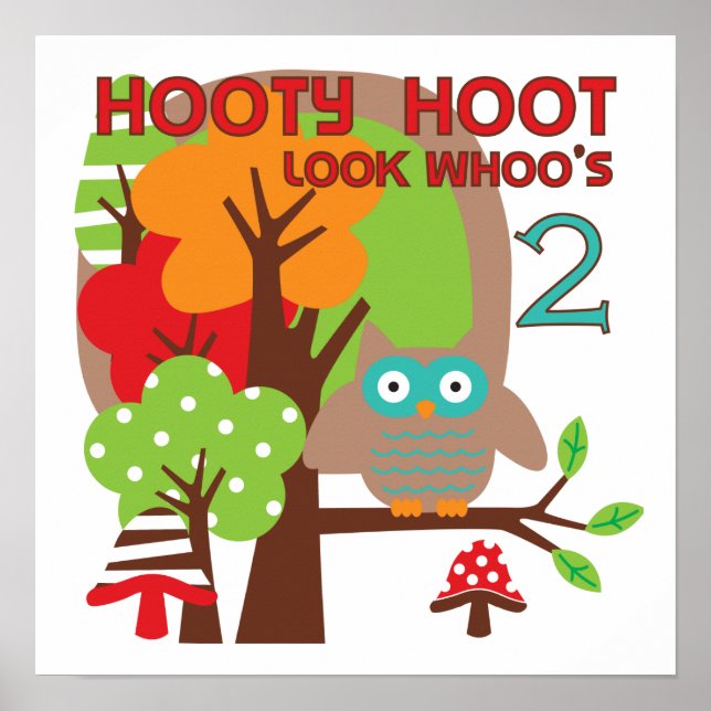 Pôster T-shirts e presentes de segundo aniversário (Frente)