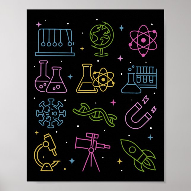 Poster T Tecnologia Engenharia Matemática Vintage Stem (Frente)