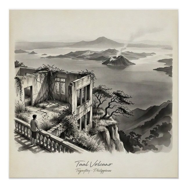 Pôster Taal Volcano Tagaytay Philippines Landscape (Frente)