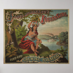 Pôster Tabaco de mastigação indiano da menina [1874]