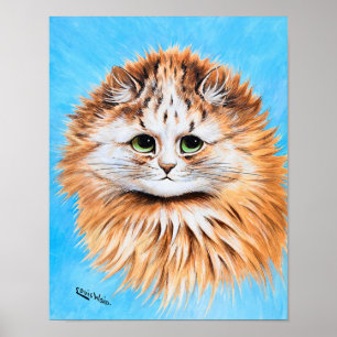 Poster Tabby Cat with Green Eyes, Head Study de L. Wain