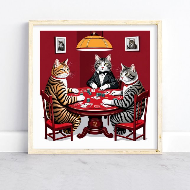 Poster Tabby Cats Reproduzindo Poker (Criador carregado)