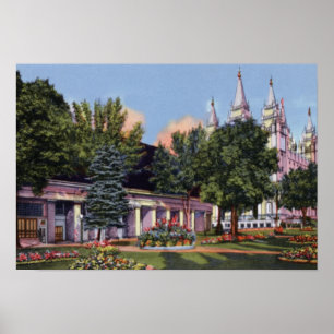 Pôster Tabernáculo e templo do Mormon de Salt Lake City