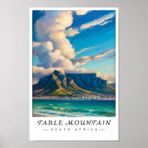 Table Mountain South Africa Wall Art, Cape Town Po
