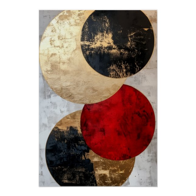 Pôster Tableau Abstrait Cercles Géométriques – Art Contem (Frente)
