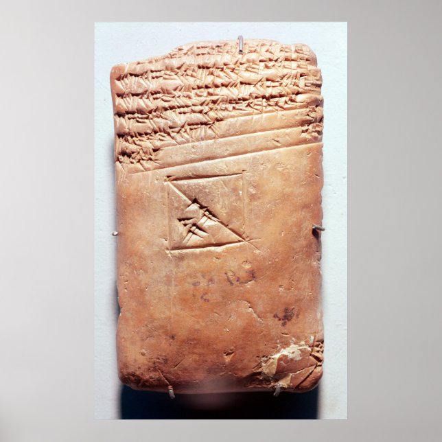 Pôster Tablet with cuneiform script, c.1830-1530 BC (Frente)