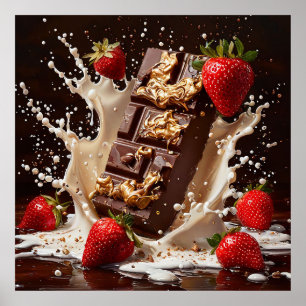 Poster Tablete de chocolate negro