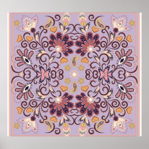 Poster Tablete floral indiana: adorável padrão pastel