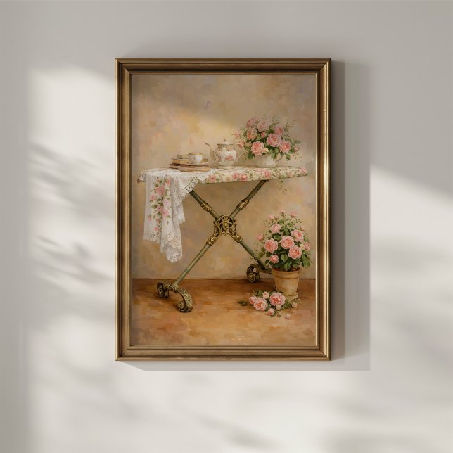 Poster Tábua de Passar Shabby Chic com Rosas (Criador carregado)