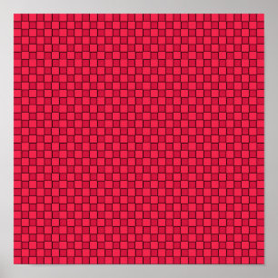 Poster Tabuleiro de Xadrez Vermelho e Preto