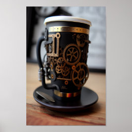 Poster Taça de café Steampunk