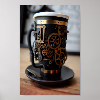 Poster Taça de café Steampunk