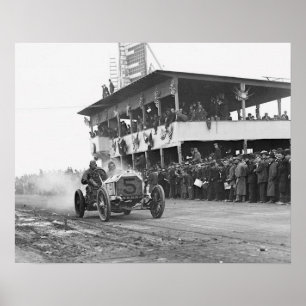 Pôster Taça Vanderbilt de corrida de automóveis, 1908. Fo