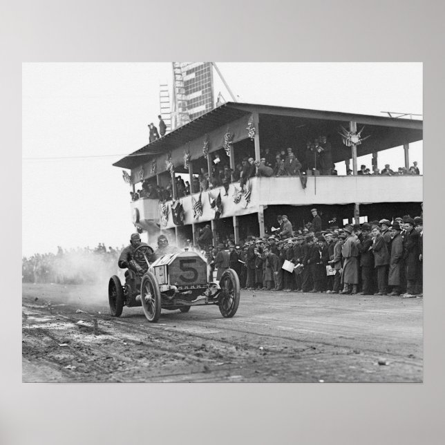 Pôster Taça Vanderbilt de corrida de automóveis, 1908. Fo (Frente)