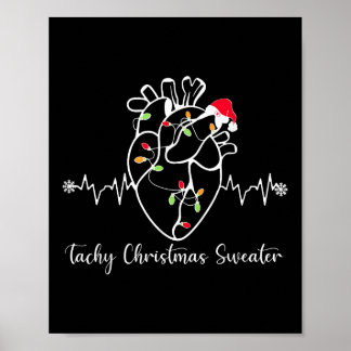 Poster Tachy Christmas Sweater Anatomy Heart Cardiac Nurs