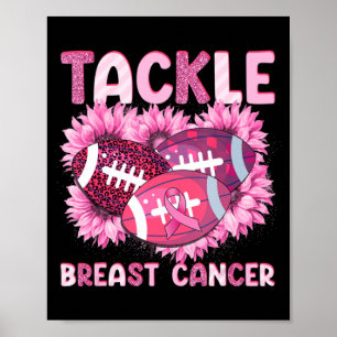 Poster Tackear o Cancer A da fita rosa do Cancer de futeb