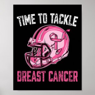 Poster Tackear o capacete de futebol do Cancer da mama Fr