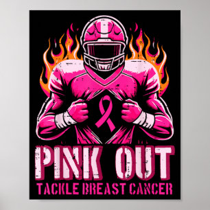 Poster Tackle fora do peito cancro futebol consciente hom