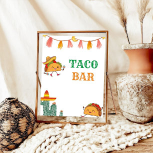 Poster Taco Bout a Baby Taco Bar Mesa Sinal