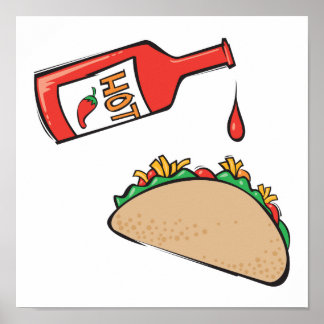 Pôster taco com molho quente