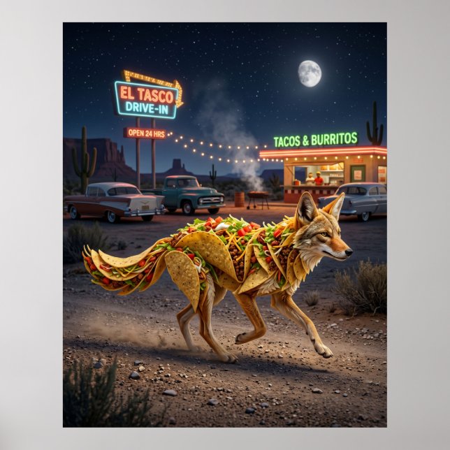 Poster Taco Coyote Drive In (Frente)