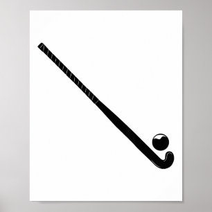 Poster Taco de hóquei de campo Silhouette e estado de ama