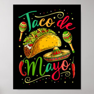 Poster Taco De Mayo Cinco De Mayo Men Women Mexican Food 