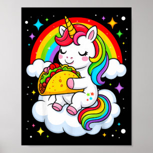 Poster Taco de unicórnio arco-íris festa cinco de maio cr