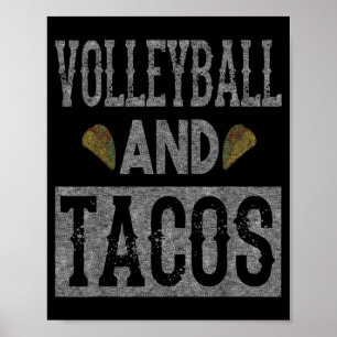 Poster Taco Diversão de Voleibol e Tacos